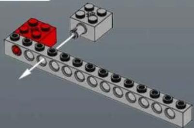 3D diagram of a mechanical assembly with red and black components, no visible text or symbols