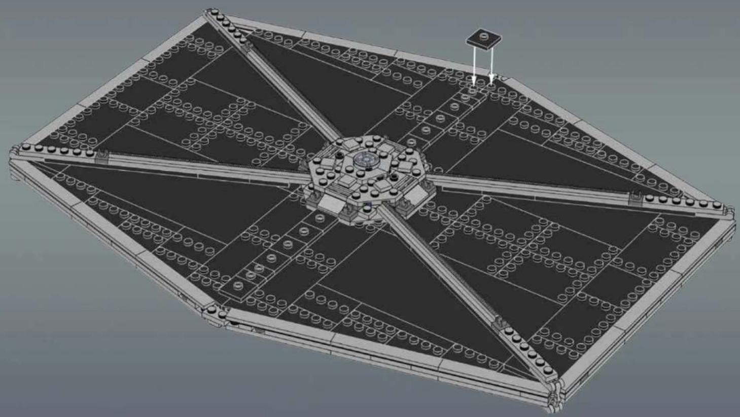 3D architectural rendering of a multi-level mechanical structure with radial and concentric components (no text or symbols visible)