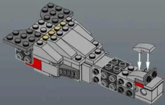 Isometric diagram of a mechanical assembly with stacked blocks and a valve (no text or symbols)