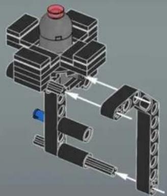 3D mechanical assembly diagram showing a valve mechanism with no visible text or symbols