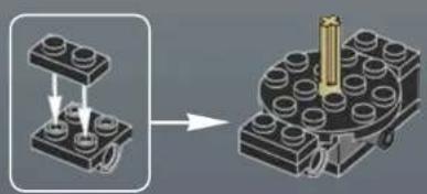 Diagram showing a mechanical assembly with a base and a vehicle, no text or symbols present