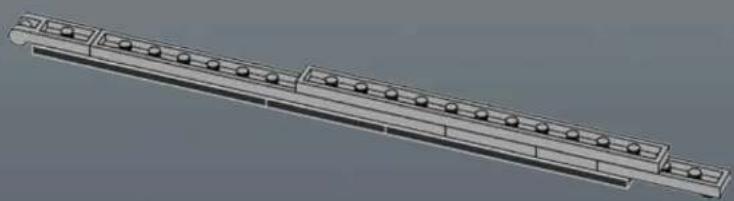 3D technical illustration of a mechanical component with evenly spaced circular holes (no text or symbols)