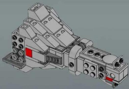 3D technical illustration of a mechanical assembly with no visible text or symbols