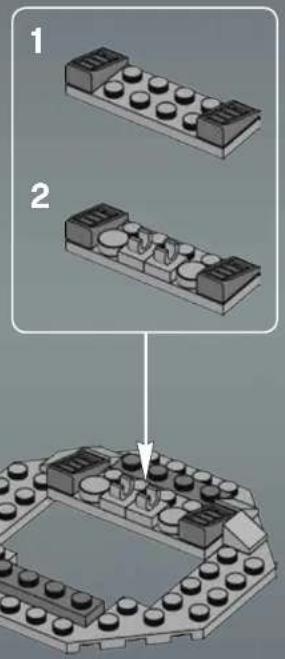 Diagram illustrating a mechanical assembly process with numbered steps and component placement