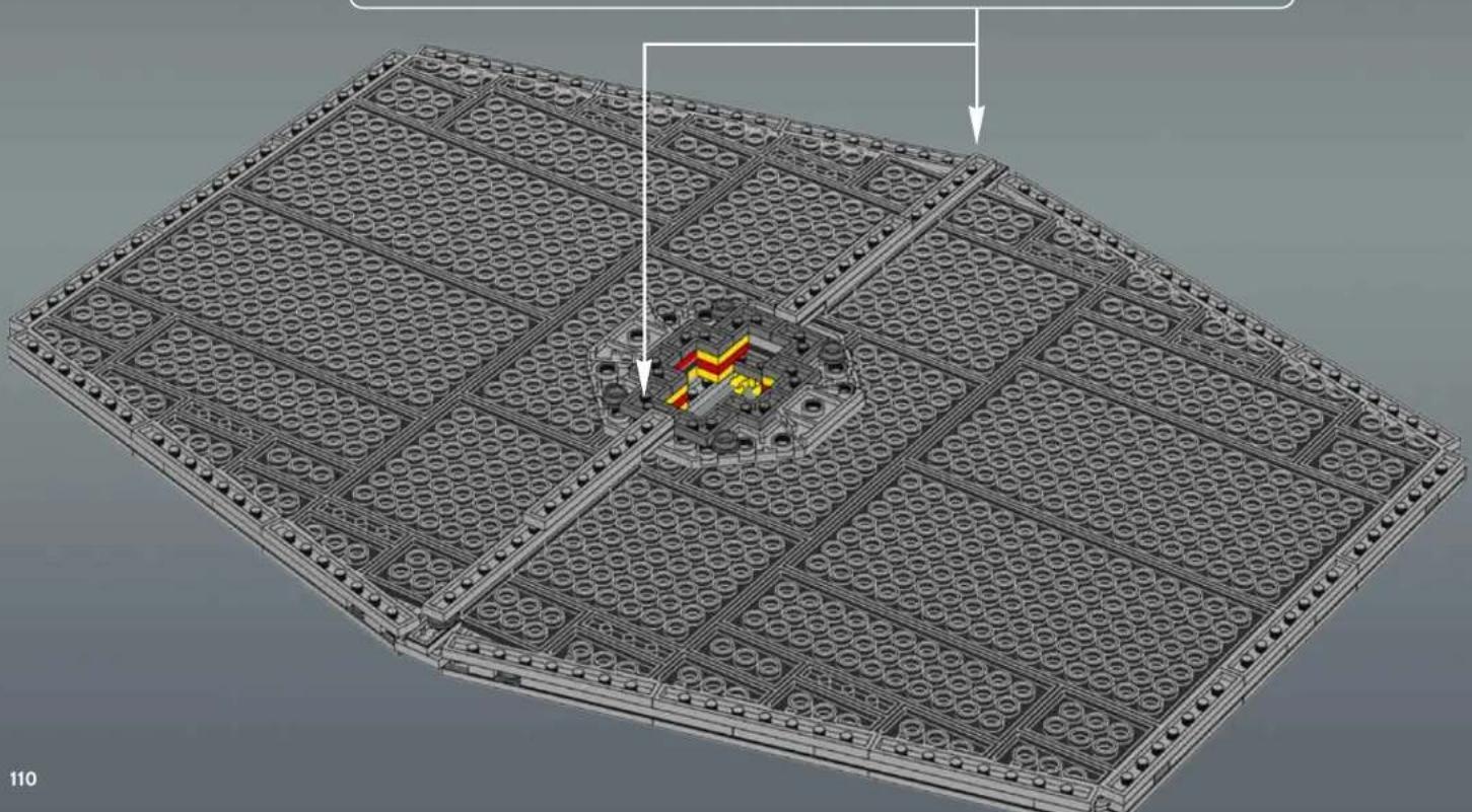 3D architectural rendering of a modular building structure with grid patterns and central highlighted components (no text or symbols)