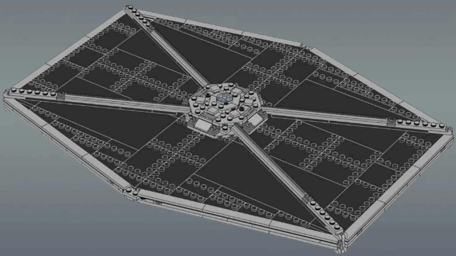 Technical line drawing of a mechanical assembly with symmetrical structural elements and mounting holes (no text or symbols)