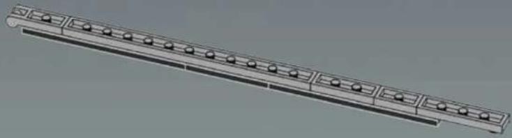 Technical line drawing of a mechanical component with evenly spaced holes (no text or symbols)