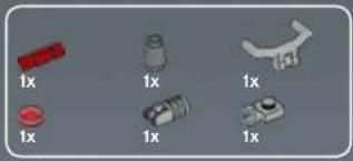 Set of six 3D mechanical component icons with no visible text or symbols