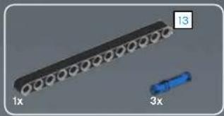 3D diagram of a black connector with multiple circular slots and two blue connectors labeled 1x and 3x, no text or symbols present.
