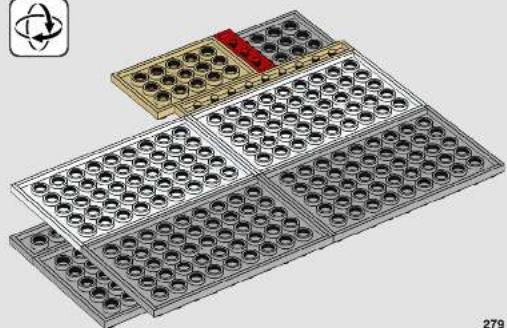 3D rendering of a multi-tiered plastic tray with circular holes and a small inset showing a mechanical component (no text or symbols)