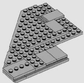 3D rendering of a LEGO structure with multiple circular components and rectangular bases (no text or symbols)