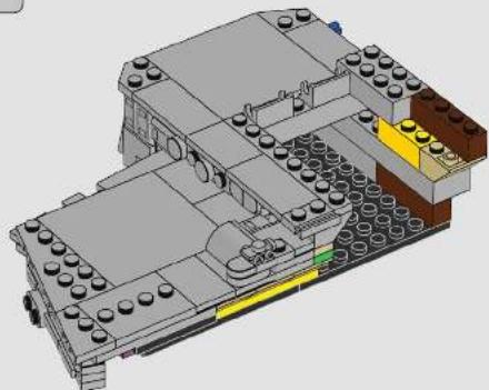 3D architectural model of a building with visible structural elements and no text or symbols