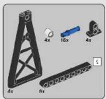Illustration of mechanical components with labeled dimensions (4x, 16x, 8x) and no readable text or symbols beyond labels