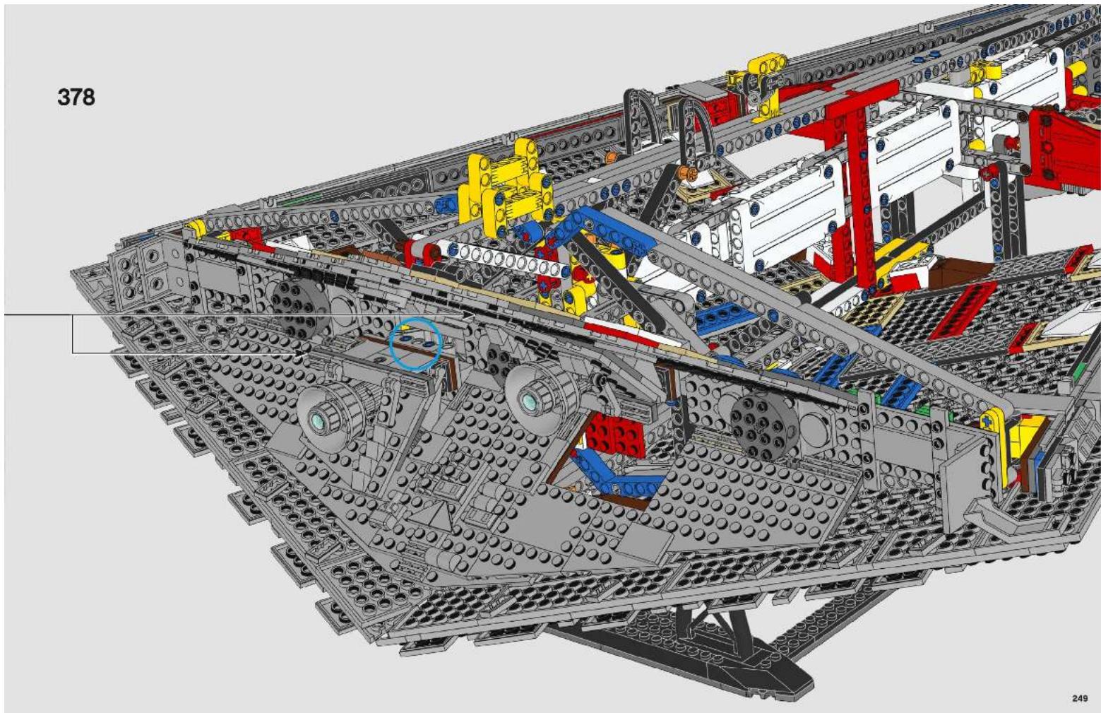 3D architectural cutaway of a large industrial vessel with robotic arms and structural components (no text or symbols visible)