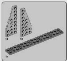 Three LEGO-like geometric shapes arranged vertically: triangular, square, and rectangular (no text or symbols)