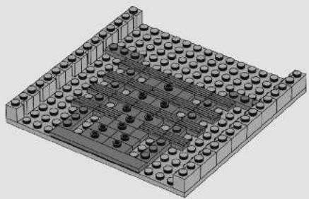 Isometric view of a multi-story building with grid-like structure (no text or symbols)
