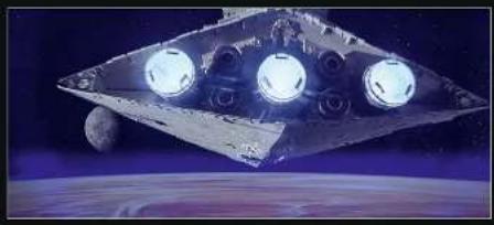 Illustration of a futuristic spacecraft or spacecraft in orbit above Earth, with no visible text or symbols.