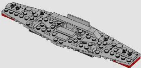 3D technical illustration of a warship's internal components (no text or symbols)