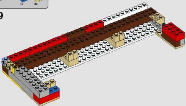 3D architectural model of a multi-story building structure with red and brown components, no visible text or symbols