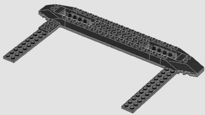 3D model of a mechanical structure with multiple legs and a central curved component (no text or symbols visible)