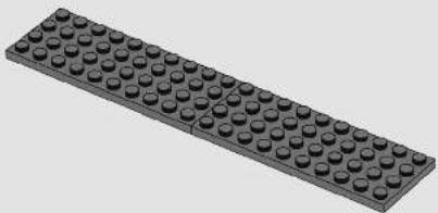 3D rendering of a LEGO brick with uniform bolt holes (no text or symbols)
