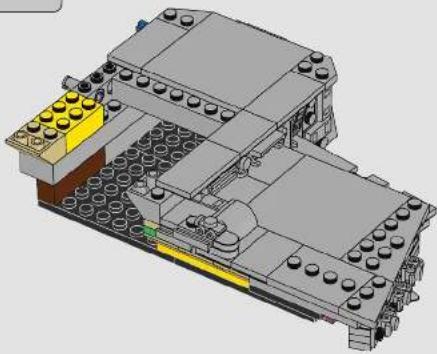 3D architectural diagram of a LEGO building with visible structural elements and no text or symbols