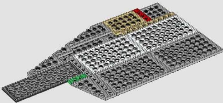 3D technical illustration of a mechanical assembly with multiple circular components and a highlighted section (no text or symbols)