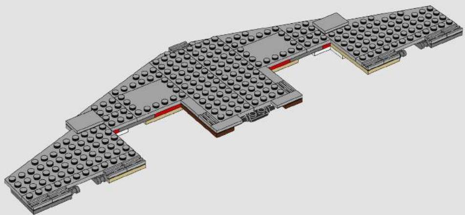 3D architectural model of a multi-level building structure with visible floor levels and structural elements (no text or symbols)