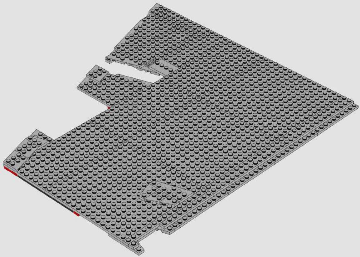 3D architectural model of a building layout with multiple circular elements, no text or symbols visible