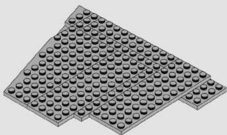 Isometric view of a 3D geometric structure made of stacked circular components, no text or symbols present.