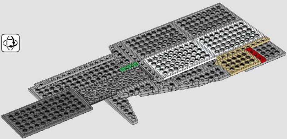 3D architectural rendering of a multi-level industrial or laboratory facility with circular cavities and colored compartments (no text or symbols visible)