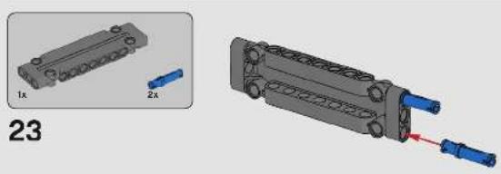 3D mechanical assembly diagram showing two components with labeled dimensions (1x and 2x), no readable text or symbols present.