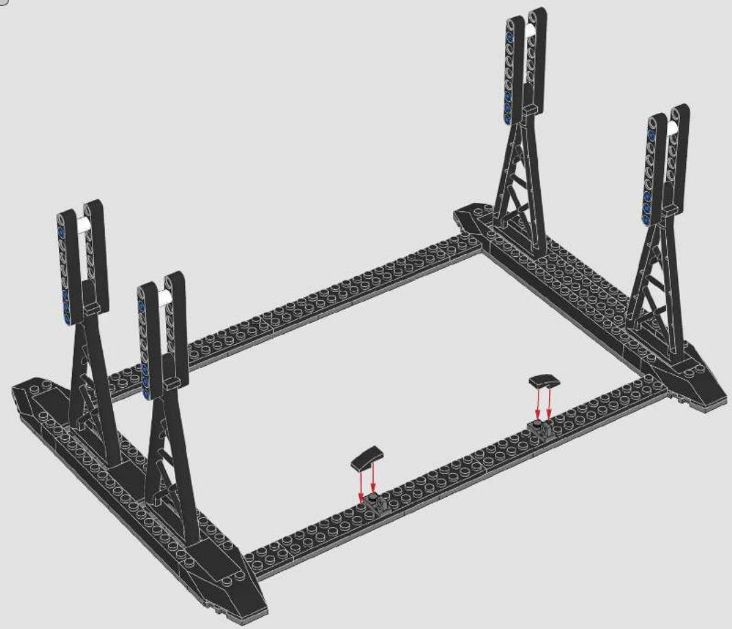 3D architectural model of a modular building structure with multiple towers and structural beams (no text or symbols visible)