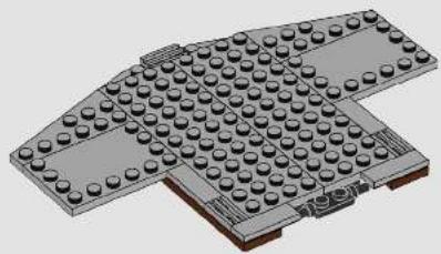 3D rendering of a LEGO mechanical component with multiple cylindrical pins (no text or symbols visible)