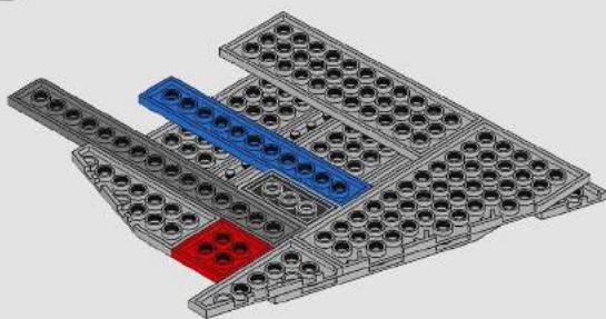 3D technical illustration of a multi-layered mechanical or electronic component with blue and red components (no text or symbols)