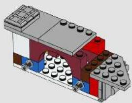 3D diagram of a LEGO structure with visible components and no text or symbols