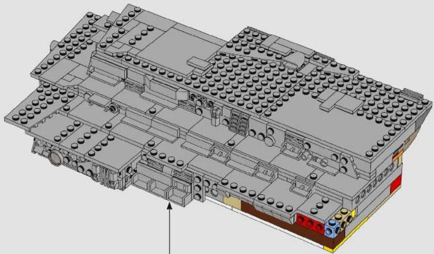 3D architectural model of a multi-story building with visible structural elements and no text or symbols