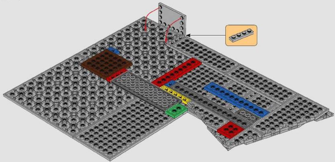 3D architectural diagram of a modular building layout with colored blocks and structural elements (no text or symbols)