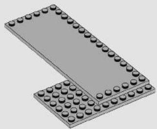 3D rendering of a LEGO rectangular base with a grid of circular holes on top (no text or symbols)