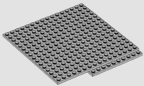 3D rendering of a square base with uniform circular holes, no text or symbols present
