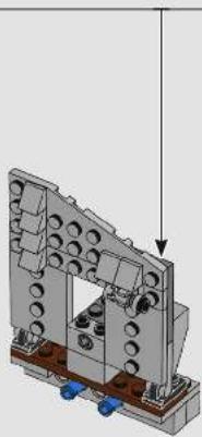 3D mechanical assembly diagram showing a bracket with bolts and mounting points (no text or symbols)