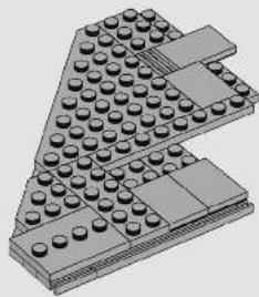 3D rendering of a LEGO structure with multiple circular components (no text or symbols visible)