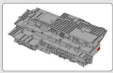 3D architectural model of a multi-story building with visible structural elements and grid patterns (no text or symbols)