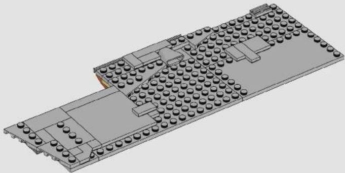 3D architectural model of a building with multiple circular components and a central staircase (no text or symbols visible)