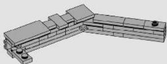 3D architectural rendering of a mechanical assembly with blocks and supports (no text or symbols)