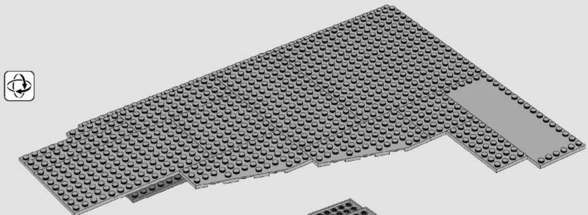 3D architectural model of a building layout with multiple circular elements, no text or symbols visible