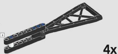 3D mechanical assembly diagram showing a truss structure with mounting holes and a triangular frame (no text or symbols)
