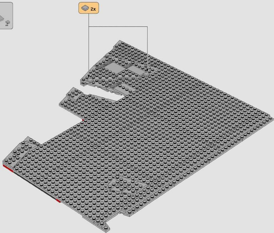 3D architectural model of a building with a 2x x 2x dimension label, showing its floor plan and structural grid (no text or symbols beyond the dimension annotation)