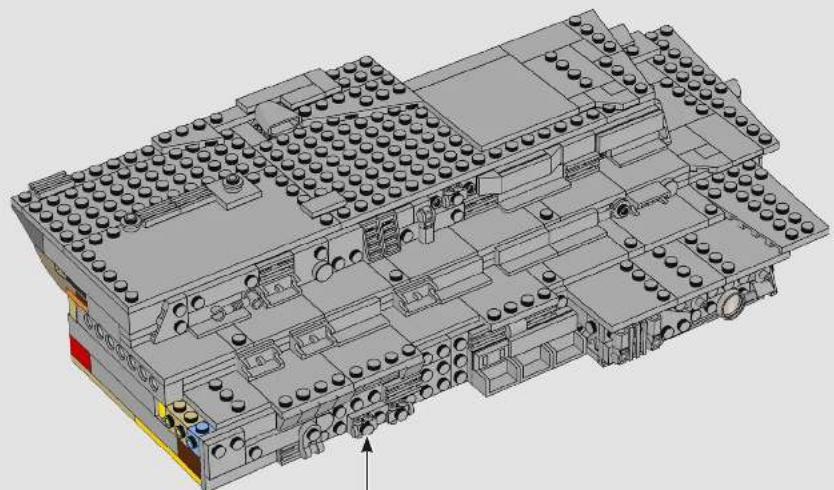 3D architectural model of a multi-story building with visible structural elements and no text or symbols