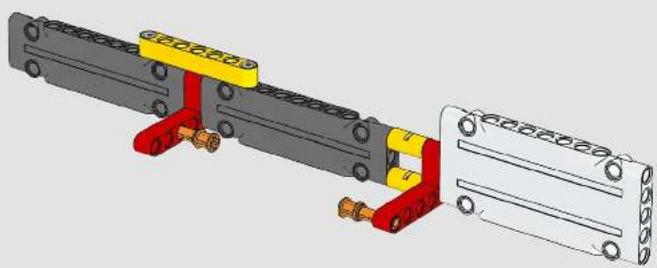 Mechanical assembly diagram showing a linear motor with attached components and mounting holes (no text or symbols)